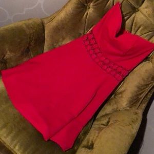 Red cut out dress